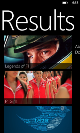 F1 Results screenshot