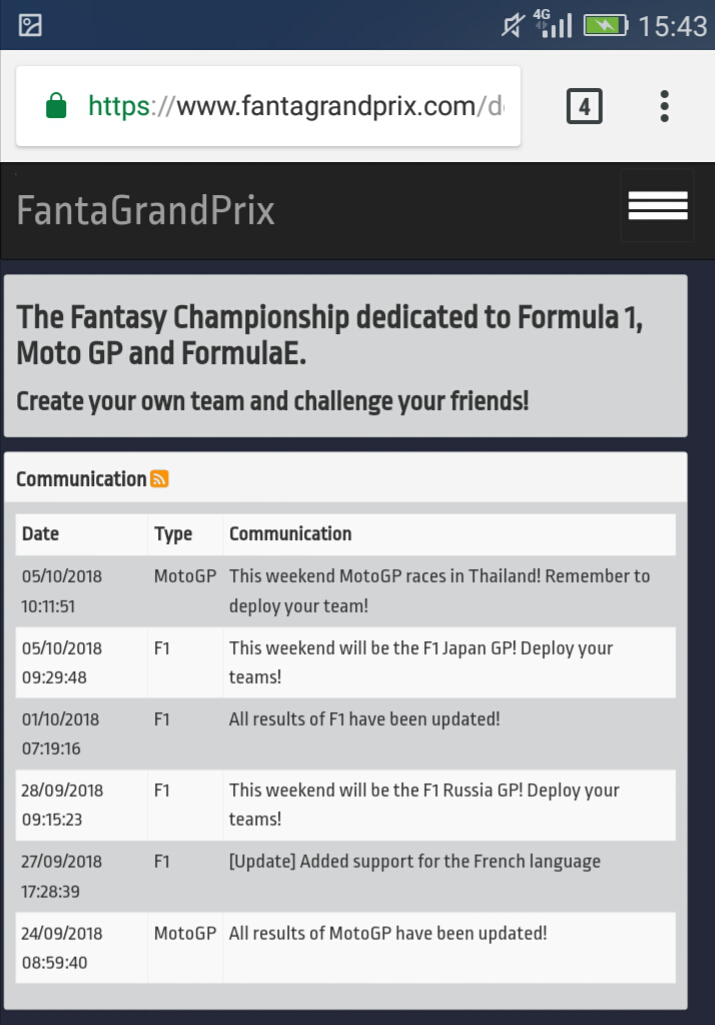 FantaGrandPrix screenshot